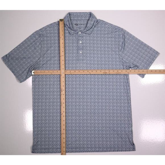 Onward Reserve x Atlanta Braves Gray Geometric Print Golf Polo Shirt Men's Large - Picture 4 of 8